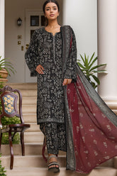 Bin Saeed Stitched 3 Piece Exc Printed Lawn Vol-05 Drop-02 Suit-NSM-2342-Black