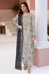 Minhal By Ramsha Unstitched 3 Piece Luxury Organza Vol-13 Collection'2025-M-1309