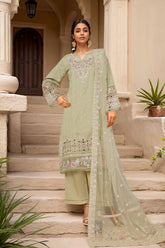 Sada Bahar Stitched 3 Piece Luxury Jacquard Suit-JC-2-Pista