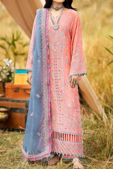 Adan's Libas Unstitched 3 Piece Lawnkari Suit-L-6003