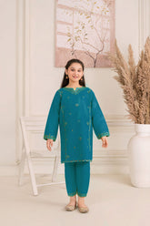 Abeera Stitched 2 Piece Emb Cotton Kids Collection'2025-ABK-171-Teal