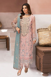 Minhal By Ramsha Unstitched 3 Piece Luxury Organza Vol-13 Collection'2025-M-1307