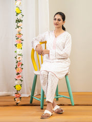 Ahlam 2 Piece Printed Co-Ord Set Detailing With Lace Collection