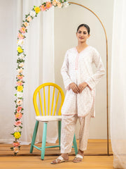 Ahlam 2 Piece Printed Co-Ord Set Detailing With Lace Collection