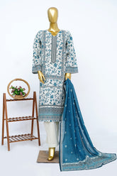 Bin Saeed Stitched 3 Piece Exclusive Printed Lawn Vol-13 Suit-LSM-3243-CREAM