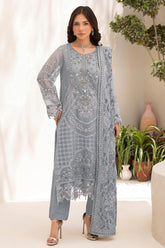 Dastan by Ramsha Unstitched 3 Piece Formals Vol-05 Suit-T-505-Grey