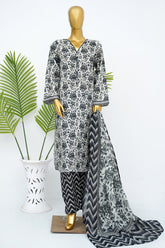 Bin Saeed Stitched 3 Piece Exclusive Printed Lawn Vol-15 Suit-LSM-3321-WHITE