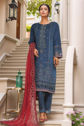 Afsany by Sada Bahar Stitched 3 Piece Luxury Chiffon Vol-11 Suit-CF-06-Blue