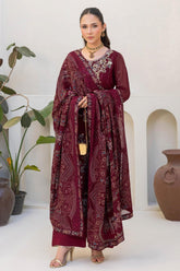 Dastan by Ramsha Unstitched 3 Piece Formals Vol-05 Suit-T-503-Maroon