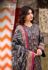 Asim Jofa Prints Unstitched Drop 2 Ajubj-49 Printed Lawn 3 Pc