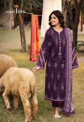 Asim Jofa Prints Unstitched Drop 2 Ajubj-27 Printed Lawn 3 Pc