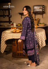 Asim Jofa Prints Unstitched Drop 2 Ajubj-07 Printed Embroidered Lawn 3 Pc