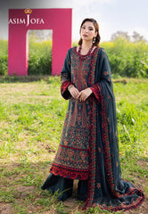 Asim Jofa Luxury Lawn 25 Ajell-04 Embroidered Lawn 3 Pcs