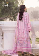 Asim Jofa Charmeuse Silk Ajrs-03 Digitally Printed Embroidered Grip 3 Pcs