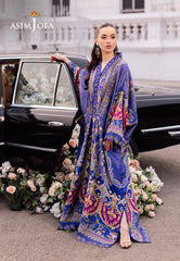 Asim Jofa Charmeuse Silk Ajrs-06 Digitally Printed Embroidered Blended Silk 1 Pc