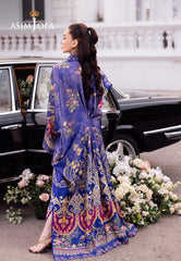 Asim Jofa Charmeuse Silk Ajrs-06 Digitally Printed Embroidered Blended Silk 1 Pc