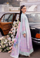 Asim Jofa Charmeuse Silk Ajrs-07 Digitally Printed Embroidered Blended Silk 3 Pcs