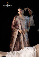 Asim Jofa Unstitched 3 Piece Luxury Festive Rejoice AJLFF-10 Embroidered Zari Tissue 3 Pcs