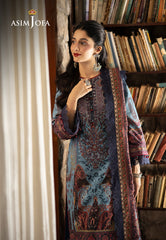 Asim Jofa Winter Collection Ajuw-01 Embroidered Khaddar 3 Pcs