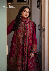 Asim Jofa Pashmina Ajki-10 Embroidered Twill 3 Pc