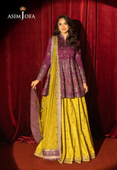 Asim Jofa Unstitched 3 Piece Luxury Festive Rejoice AJLFF-17 Embroidered Two Tone Cotton Silk 3 Pcs