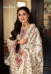 Asim Jofa Pashmina Ajki-08 Embroidered Twill 3 Pc