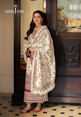 Asim Jofa Pashmina Ajki-08 Embroidered Twill 3 Pc