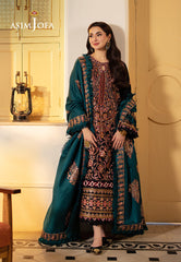 Asim Jofa Pashmina Ajki-06 Embroidered Twill 3 Pc