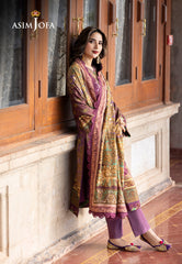 Asim Jofa Winter Collection Ajuw-22 Embroidered Viscose 3 Pcs