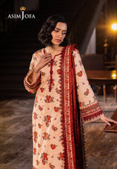 Asim Jofa Prints Unstitched Drop 2 Ajubj-54 Printed Lawn 3 Pc
