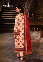 Asim Jofa Prints Unstitched Drop 2 Ajubj-54 Printed Lawn 3 Pc