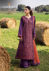 Asim Jofa Luxury Lawn 25 Ajell-13 Embroidered Lawn 3 Pcs
