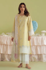 Daffodils By Seran Unstitched 2 Piece Lawn Suit-01-Izzy