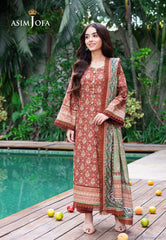 Asim Jofa Prints Unstitched Drop 2 Ajuub-25 Printed Lawn 3 Pc