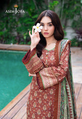 Asim Jofa Prints Unstitched Drop 2 Ajuub-25 Printed Lawn 3 Pc