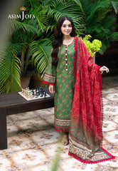 Asim Jofa Prints Unstitched Drop 2 Ajuub-40 Printed Lawn 3 Pc
