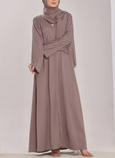 Hijab Ul Hareem Stone Work Zoom Light Lavender Abaya - 0116-C-1023