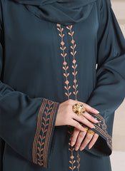 Hijab Ul Hareem Front Open Floral Embroidery Abaya | 0116-E-1109