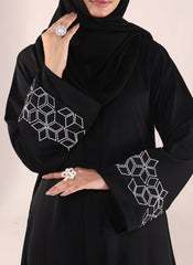Hijab Ul Hareem Cube Pattern Embroidery Abaya | 0116-E-1110
