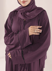 Hijab Ul Hareem Zoom Nida Hand Work Purple abaya | 0116-J-1102