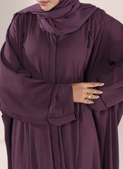 Hijab Ul Hareem Zoom Nida Hand Work Purple abaya | 0116-J-1102
