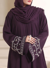 Hijab Ul Hareem Amethyst Hand Work Abaya | 0116-J-11114