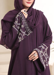 Hijab Ul Hareem Amethyst Hand Work Abaya | 0116-J-11114