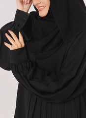 Hijab Ul Hareem Black Nida Plates Style Abaya - 0121-R-1008