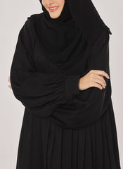 Hijab Ul Hareem Black Nida Plates Style Abaya - 0121-R-1008