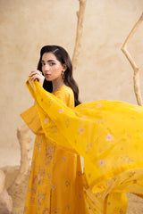 Threads & Weaves Stitched 3 Piece Emb Lawn Suit-BL26104