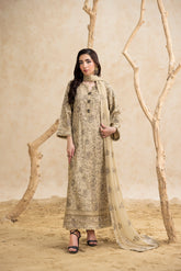 Threads & Weaves Stitched 3 Piece Emb Lawn Suit-BL26107