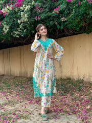 BK Clothings Stitched 2 Piece Lawn Collection-Floral forast