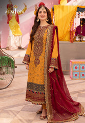 Asim Jofa Dastaan Ajda-25 Embroidered Lawn Silk 3 Pcs