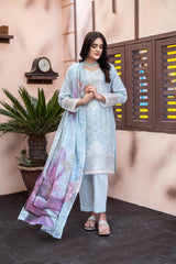 Dressline L Umer Textile New Stitched Fancy Emb Chikankari Lawn Fancy Printed Dupatta Collection